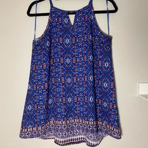 Silky Tank Top with Keyhole